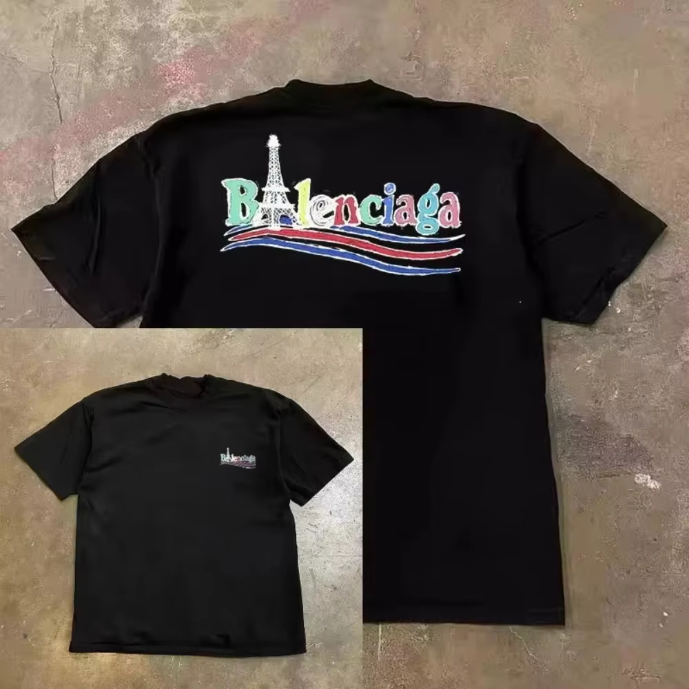 Streetwear Brand In Paris - Paris Kulesi Dopamin Gökkuşağı Kelime Moda